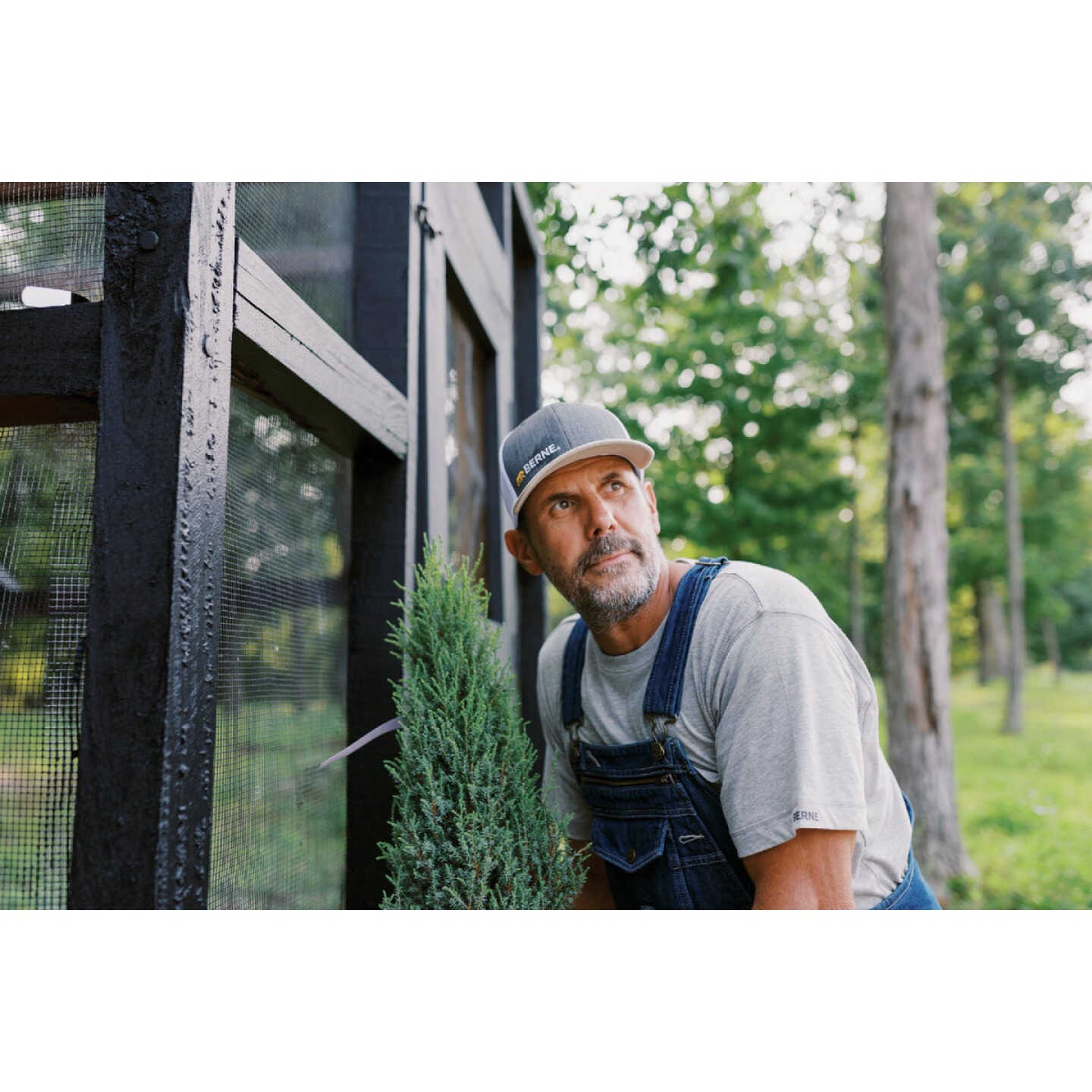 Berne Charcoal Heather Offset Logo Mesh-Back Cap Image 4