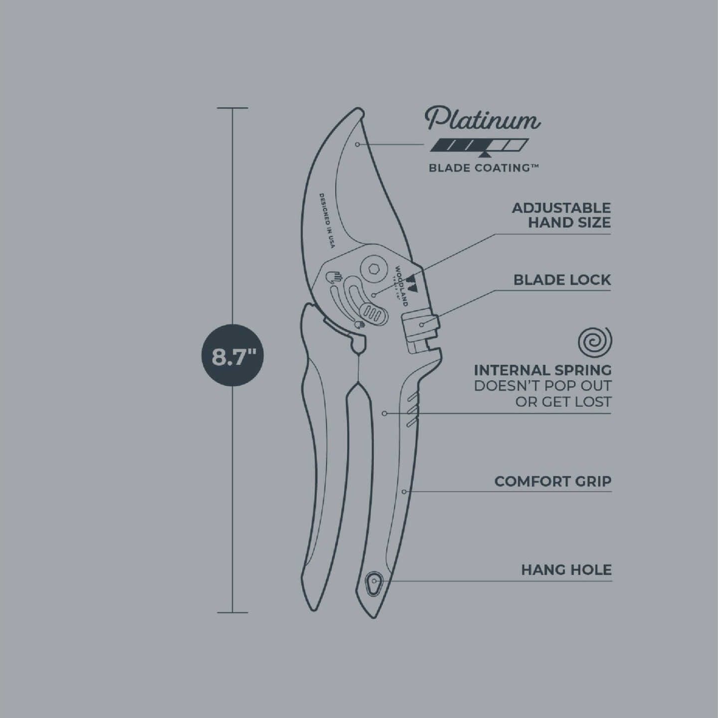 Woodland 8.38 In. Adjustable Heavy Duty Bypass Pruner Image 6