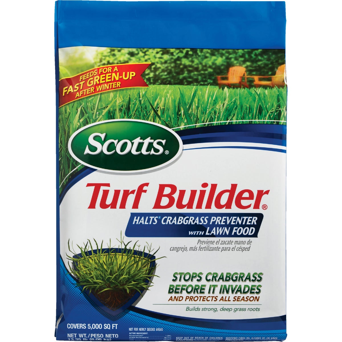 Scotts Turf Builder 13.35 Lb. 5000 Sq. Ft. Halts Crabgrass Preventer with Lawn Food Image 10