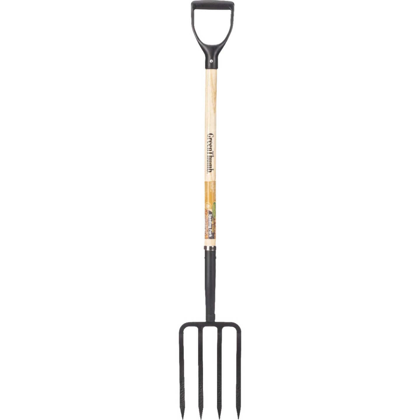 Green Thumb 4-Tine Wood D-Handle Spading Fork Image 1