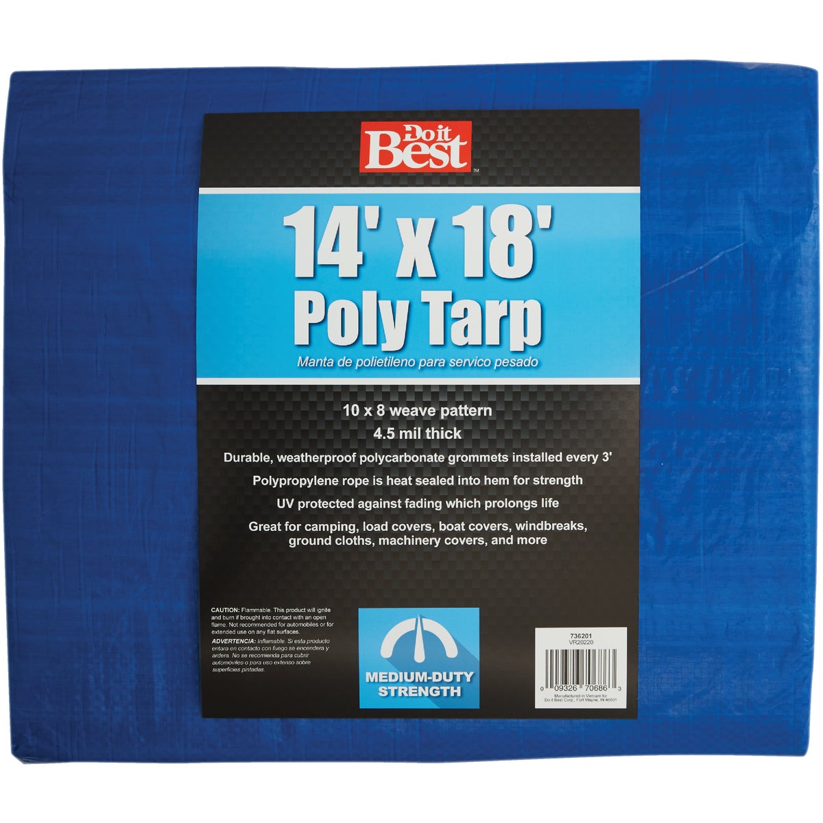 Do it Best Blue Woven 14 Ft. x 18 Ft. Medium Duty Poly Tarp Image 1