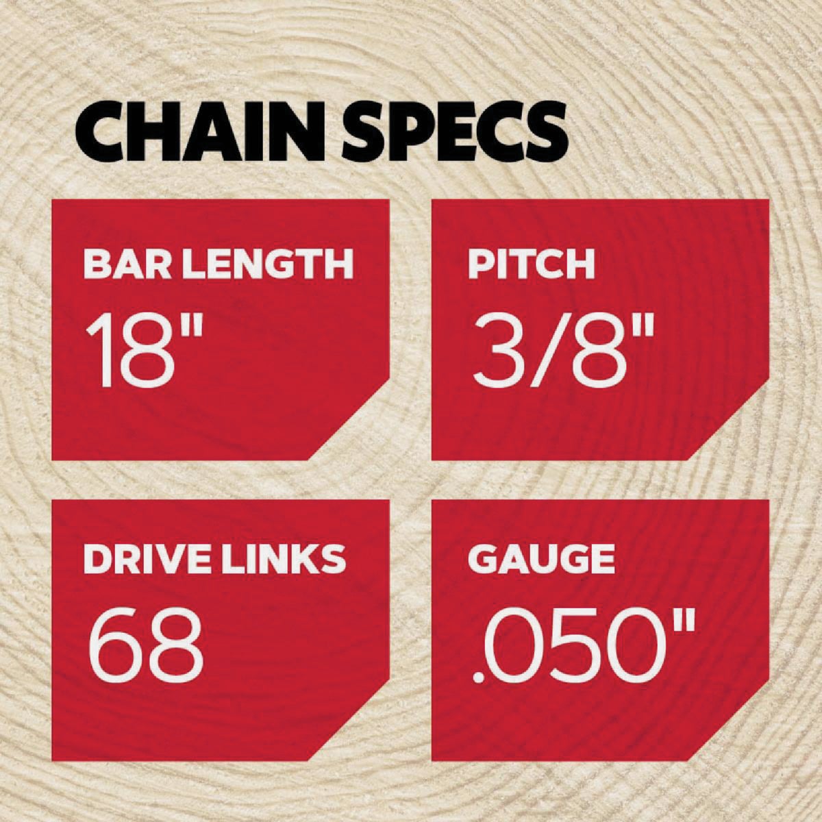 Oregon D68 AdvanceCut Saw Chain for 18 in. Bar - 68 Drive Links - fits Husqvarna, Makita, Poulan, Cub Cadet, Efco and Red Max Image 5