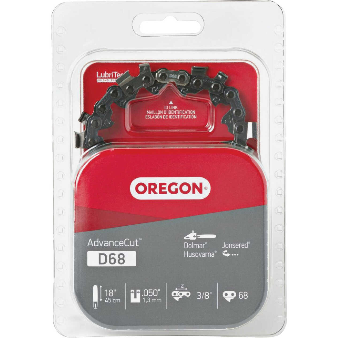 Oregon D68 AdvanceCut Saw Chain for 18 in. Bar - 68 Drive Links - fits Husqvarna, Makita, Poulan, Cub Cadet, Efco and Red Max Image 1