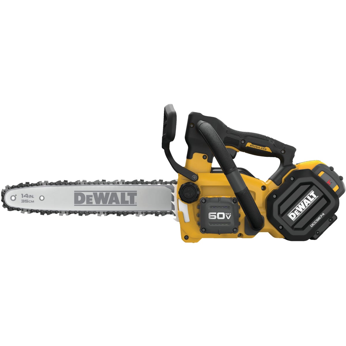 DEWALT FLEXVOLT 60V MAX 14 In. Top Handle Cordless Chainsaw Kit with (2) FLEXVOLT 9.0 Ah Batteries & Charger