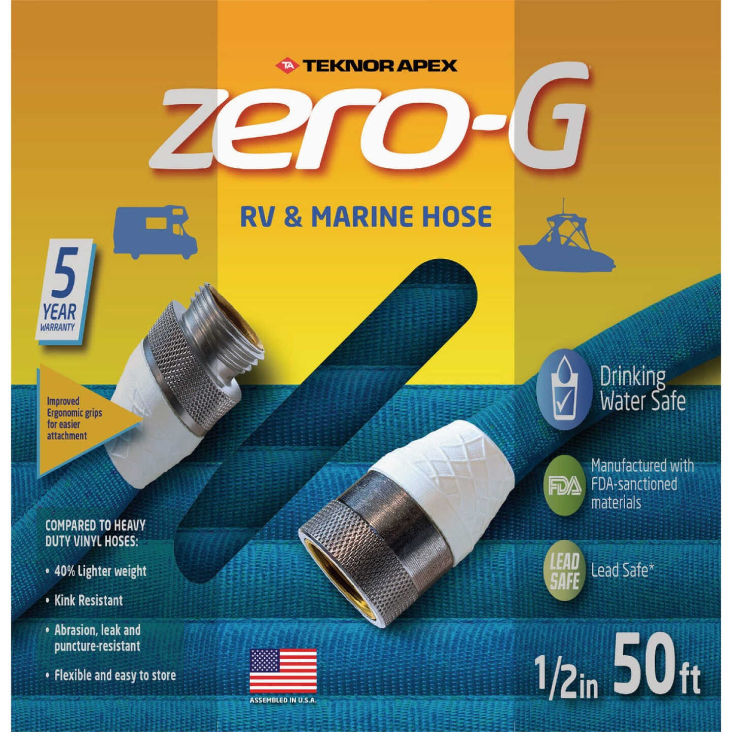 Teknor Apex Zero-G 1/2 In. Dia. x 50 Ft. L. RV & Marine Hose Image 1