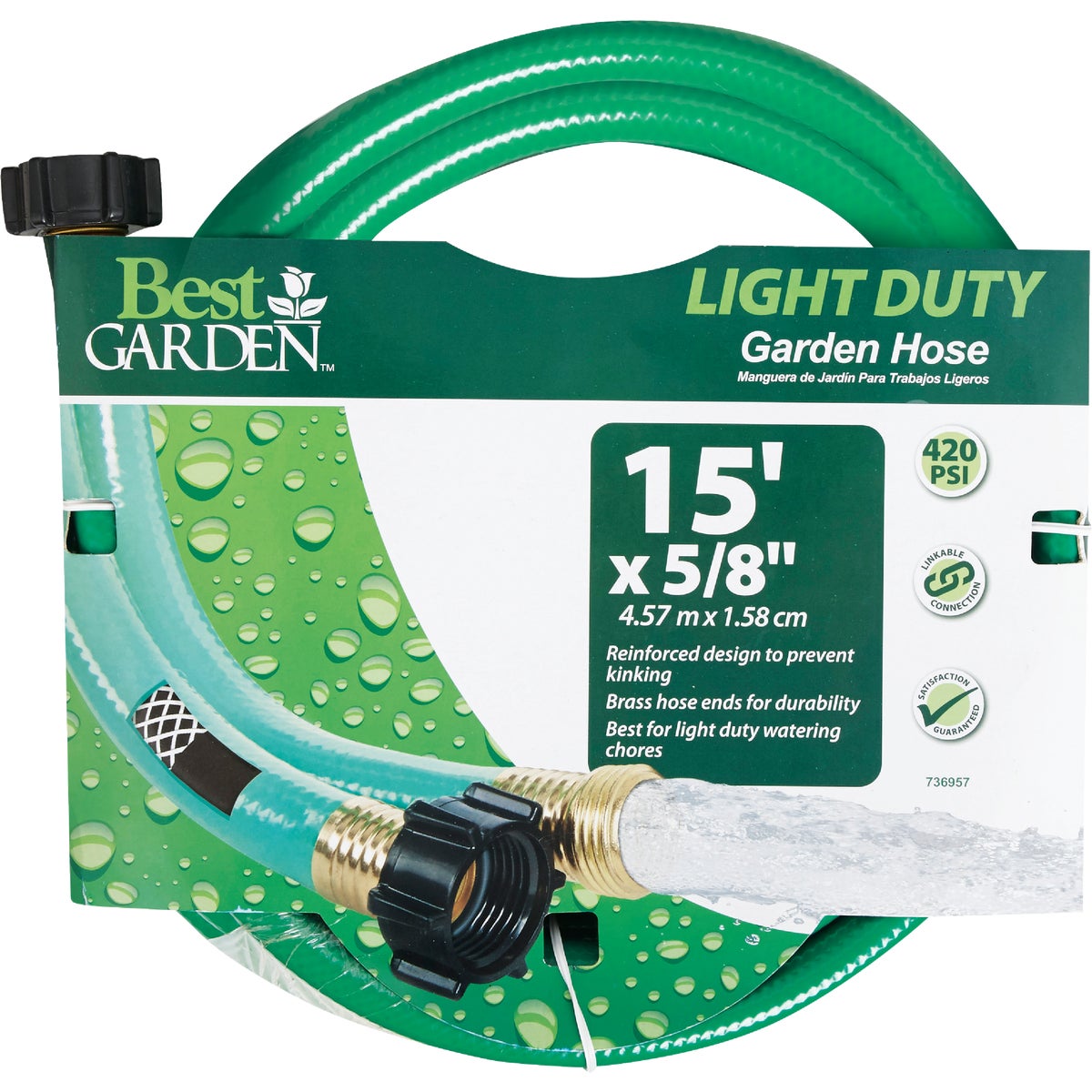 Best Garden 5/8 In. Dia. x 150 Ft. L. Medium-Duty Rubber & Vinyl Garden Hose with Guard-N-Grip