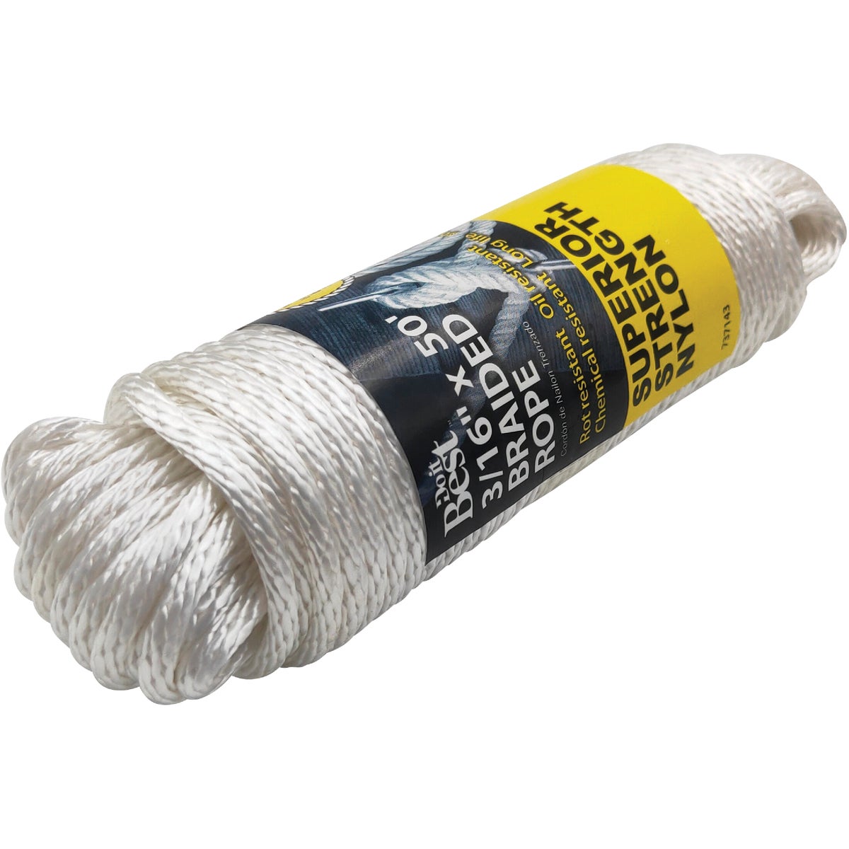 Do it Best 3/16 In. x 50 Ft. White Braided Nylon Packaged Rope Image 2