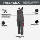 Milwaukee FREEFLEX Men's 34x34 Gray Unlined Bib Overalls Image 3