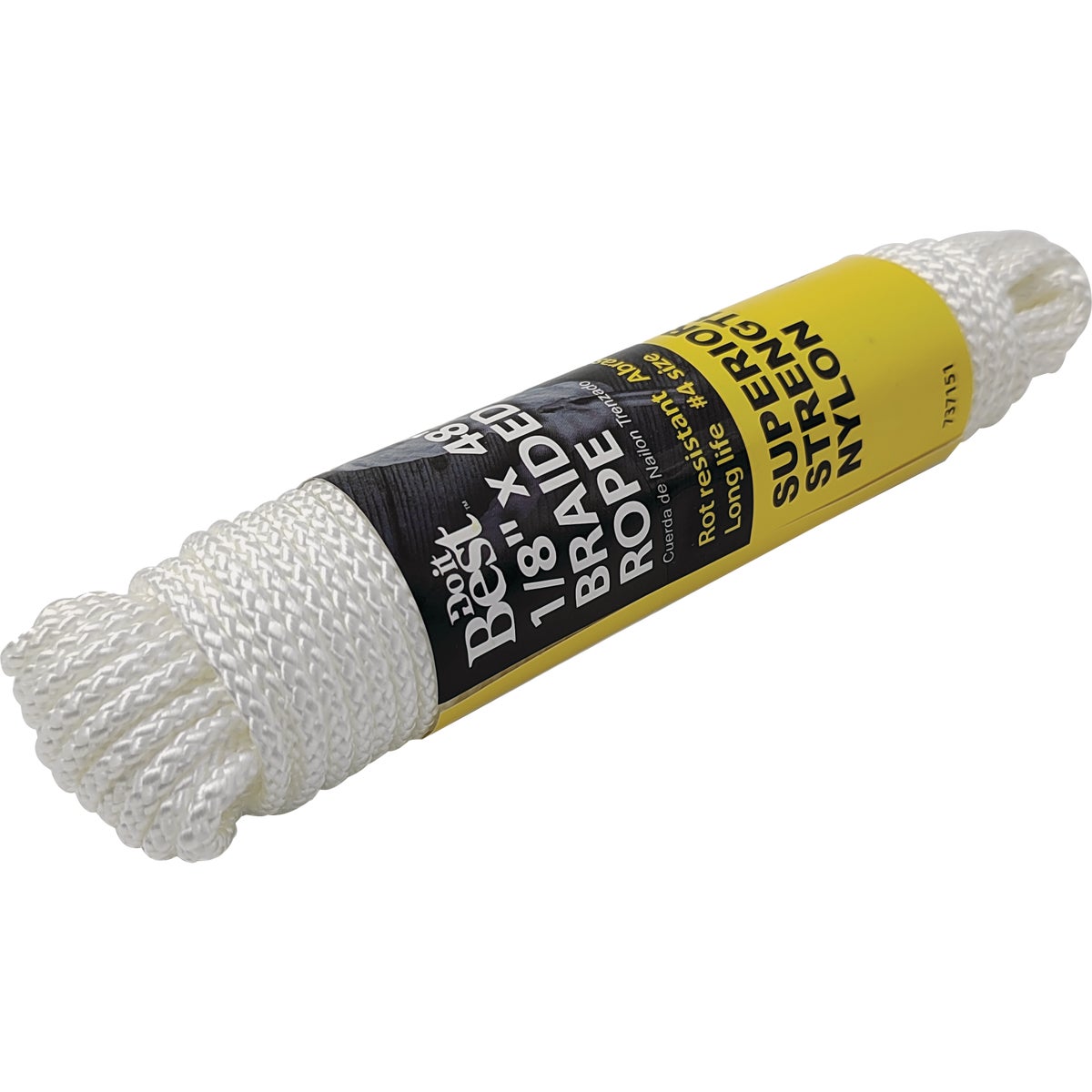 Do it Best 1/8 In. x 48 Ft. White Braided Nylon Packaged Rope Image 2