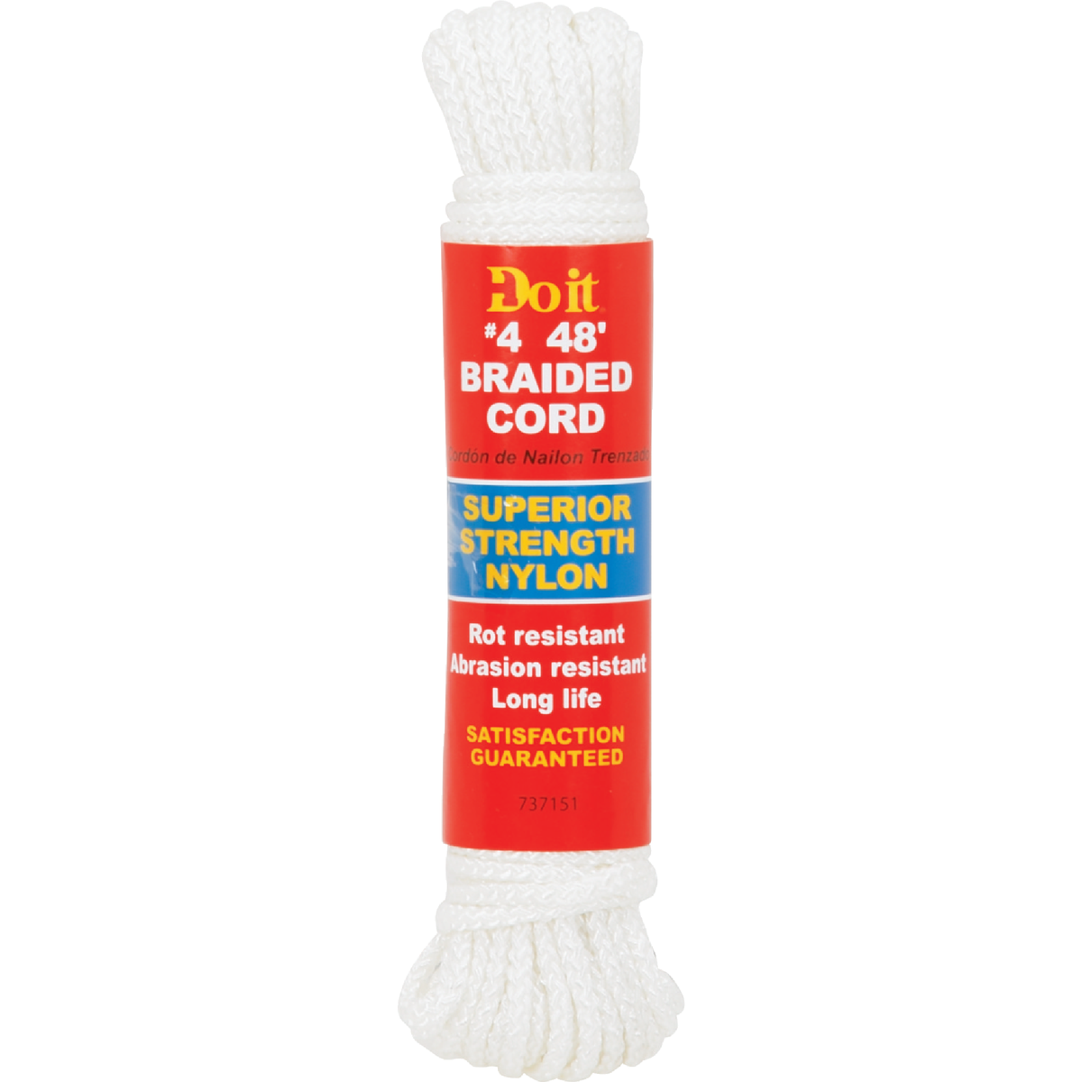 Do it Best 1/8 In. x 48 Ft. White Braided Nylon Packaged Rope Image 1