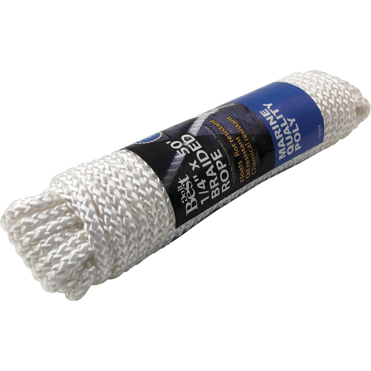 Do it Best 1/4 In. x 50 Ft. White Solid Braided Polypropylene Packaged Rope Image 2