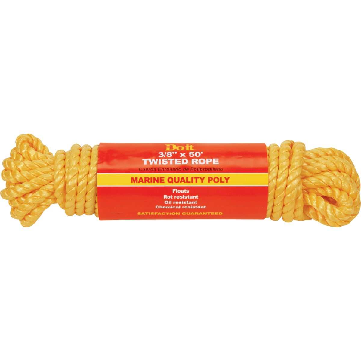 Do it Best 3/8 In. x 50 Ft. Yellow Twisted Polypropylene Packaged Rope