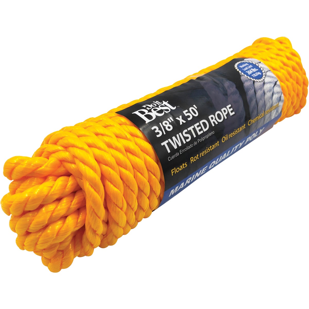 Do it Best 3/8 In. x 50 Ft. Yellow Twisted Polypropylene Packaged Rope Image 2