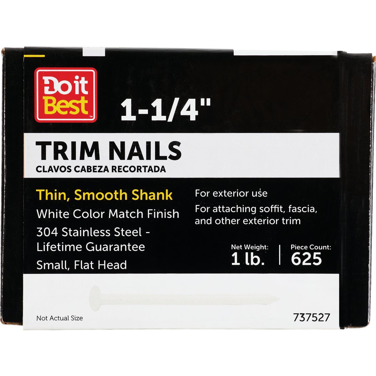 Do it 1-1/4 In. 15 ga White Stainless Steel Trim Nails (649 Ct., 1 Lb.) 