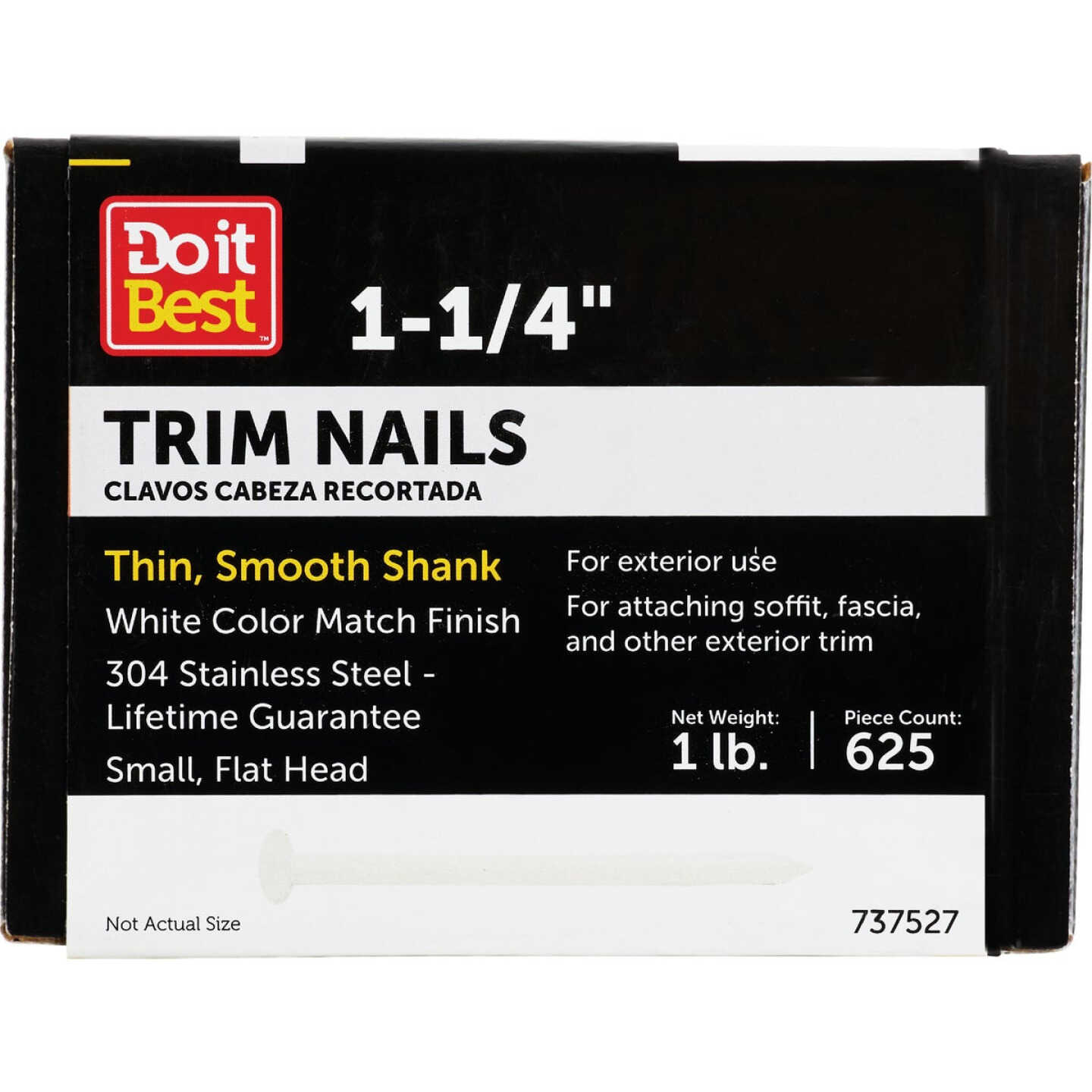 Do it 1-1/4 In. 15 ga White Stainless Steel Trim Nails (649 Ct., 1 Lb.) Image 1