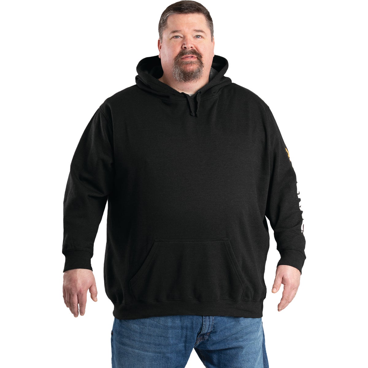 Berne Men's 2XL Regular Black Signature Sleeve Hooded Pullover Sweatshirt Image 1