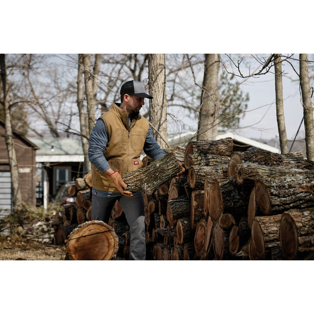 Milwaukee GRIDIRON Men's 2XL Brown Sherpa-Lined Vest Image 3