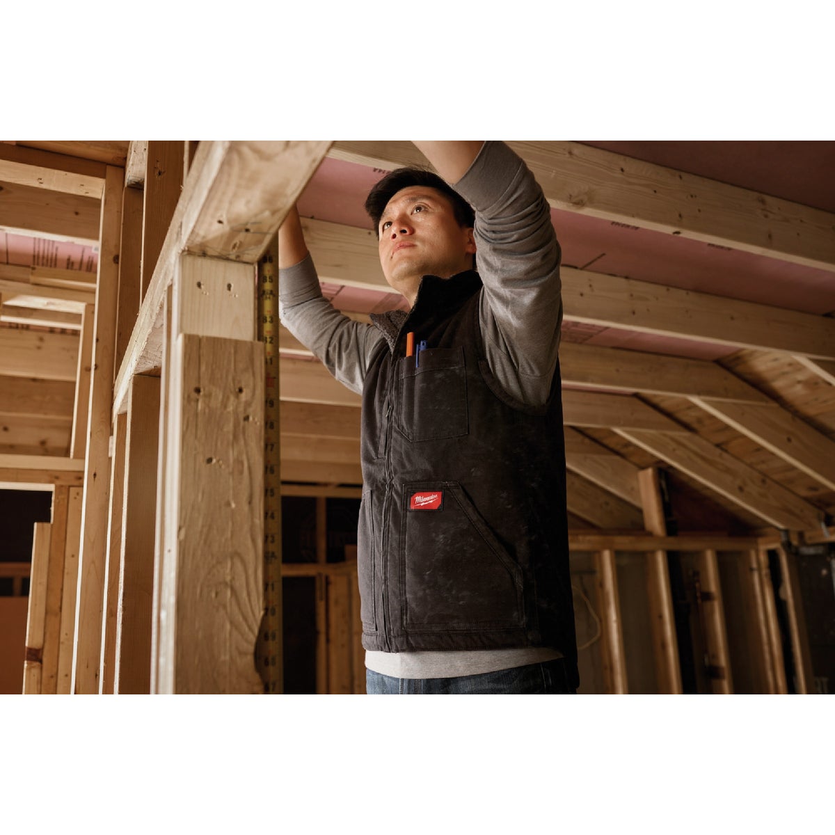 Milwaukee GRIDIRON Men's 2XL Brown Sherpa-Lined Vest Image 4