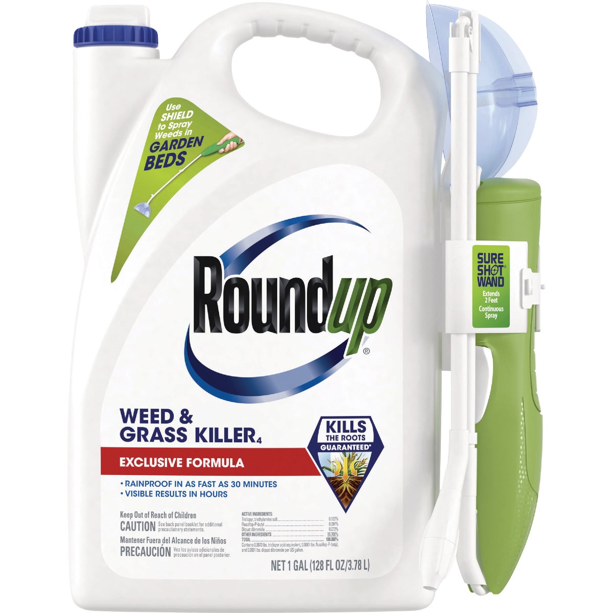 Roundup 1 Gal. Exclusive Formula Weed & Grass Killer with Sure Shot Wand