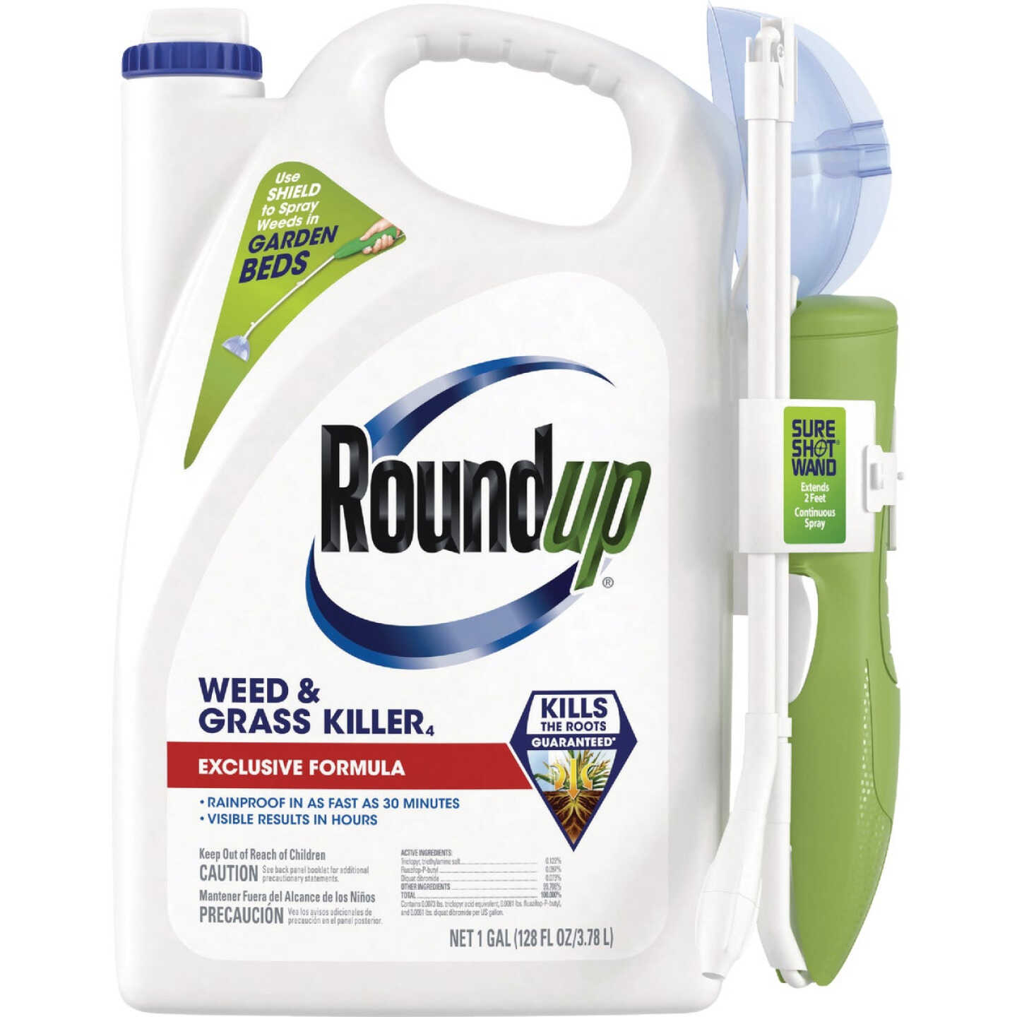 Roundup 1 Gal. Exclusive Formula Weed & Grass Killer with Sure Shot Wand Image 1