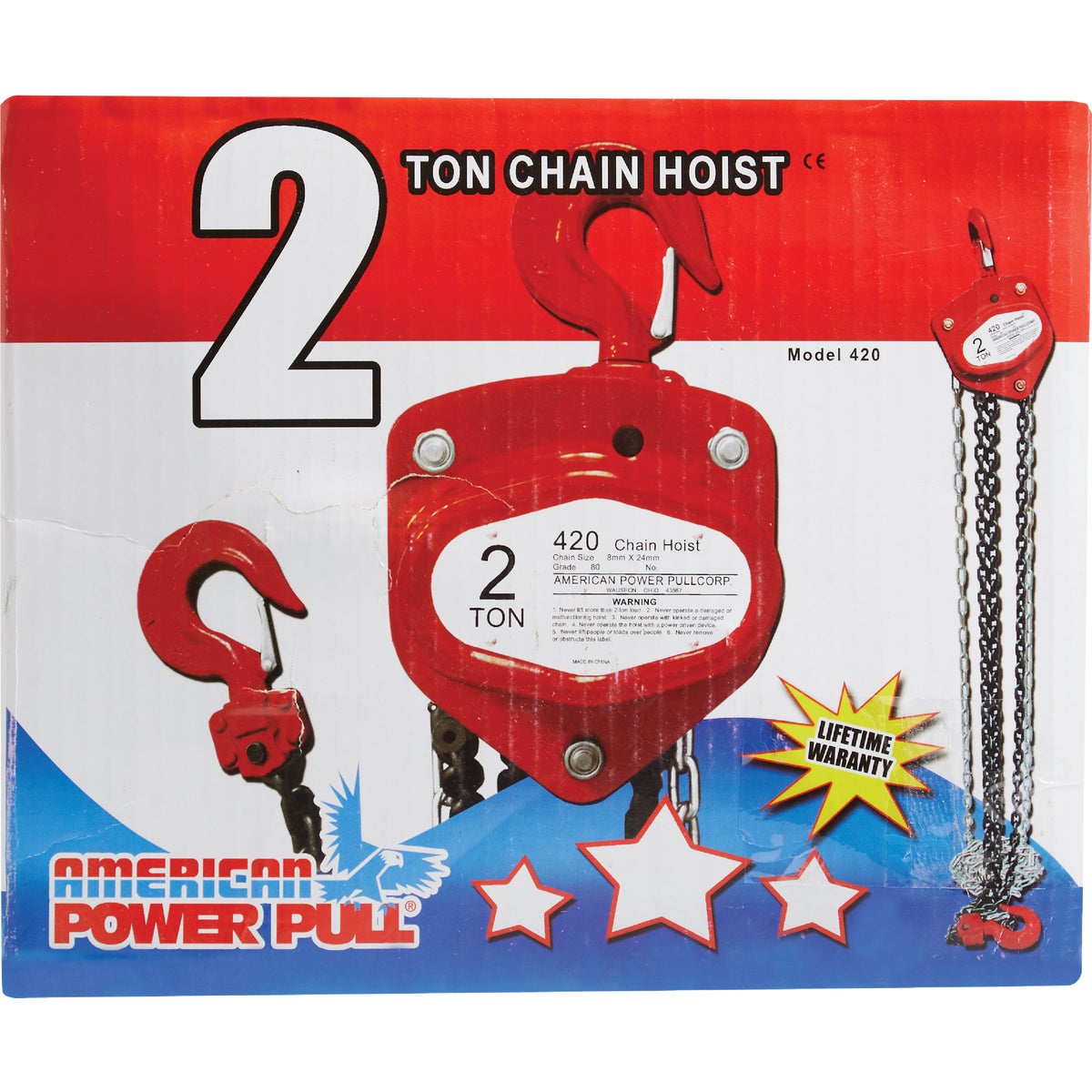 American Power Pull 4000 Lb. 10 Ft. Lift Chain Block Hoist Image 2