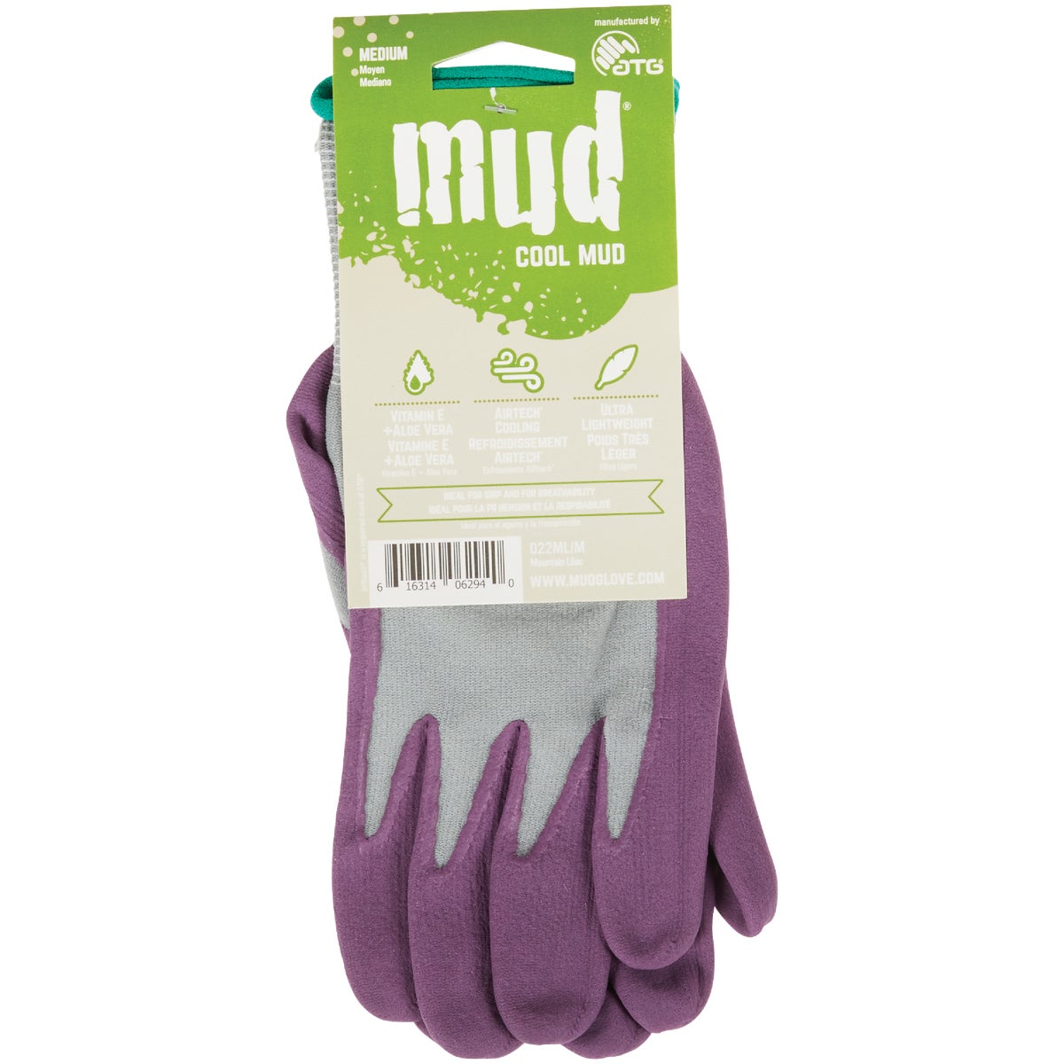 Cool Mud Women's Medium Nylon Lilac Garden Glove Image 2