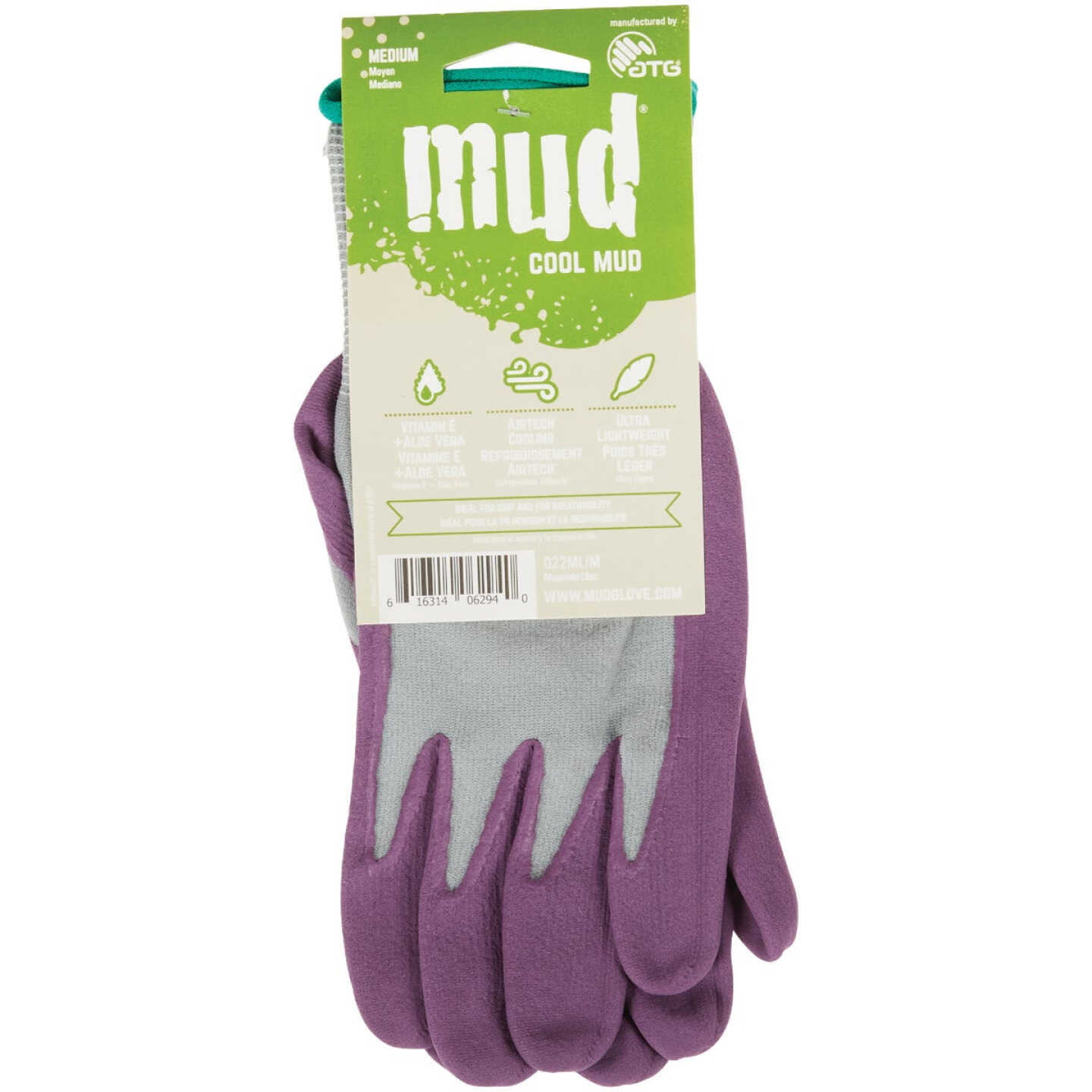 Cool Mud Women's Medium Nylon Lilac Garden Glove Image 2