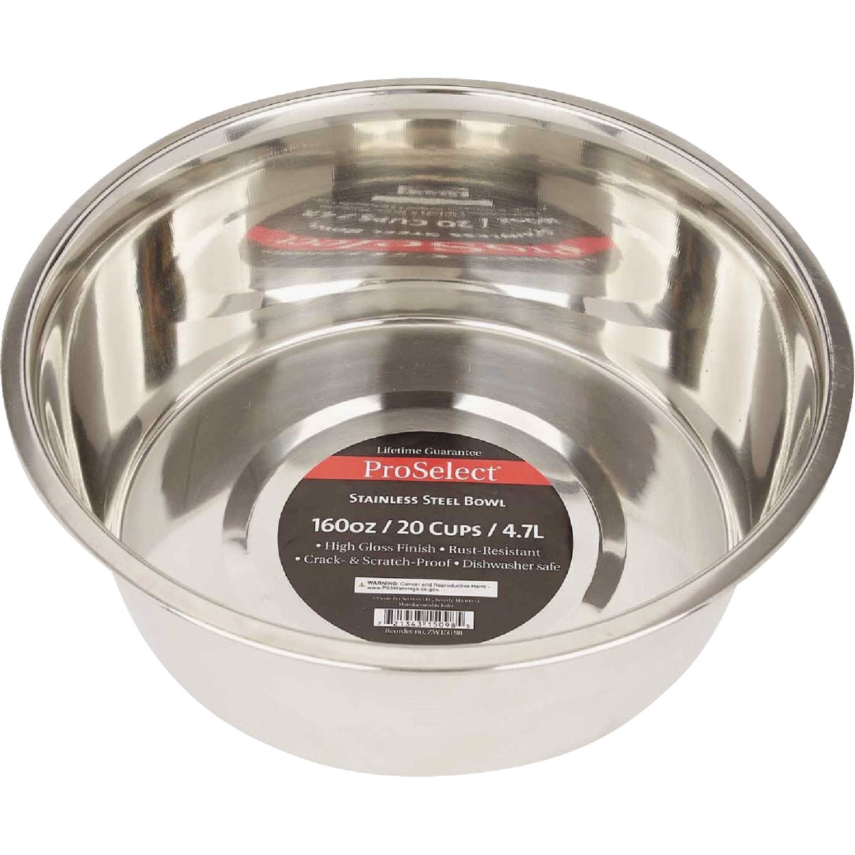 Boss Pet ProSelect 160 Oz. Heavy Stainless Steel Mirror Finish Dog Bowl