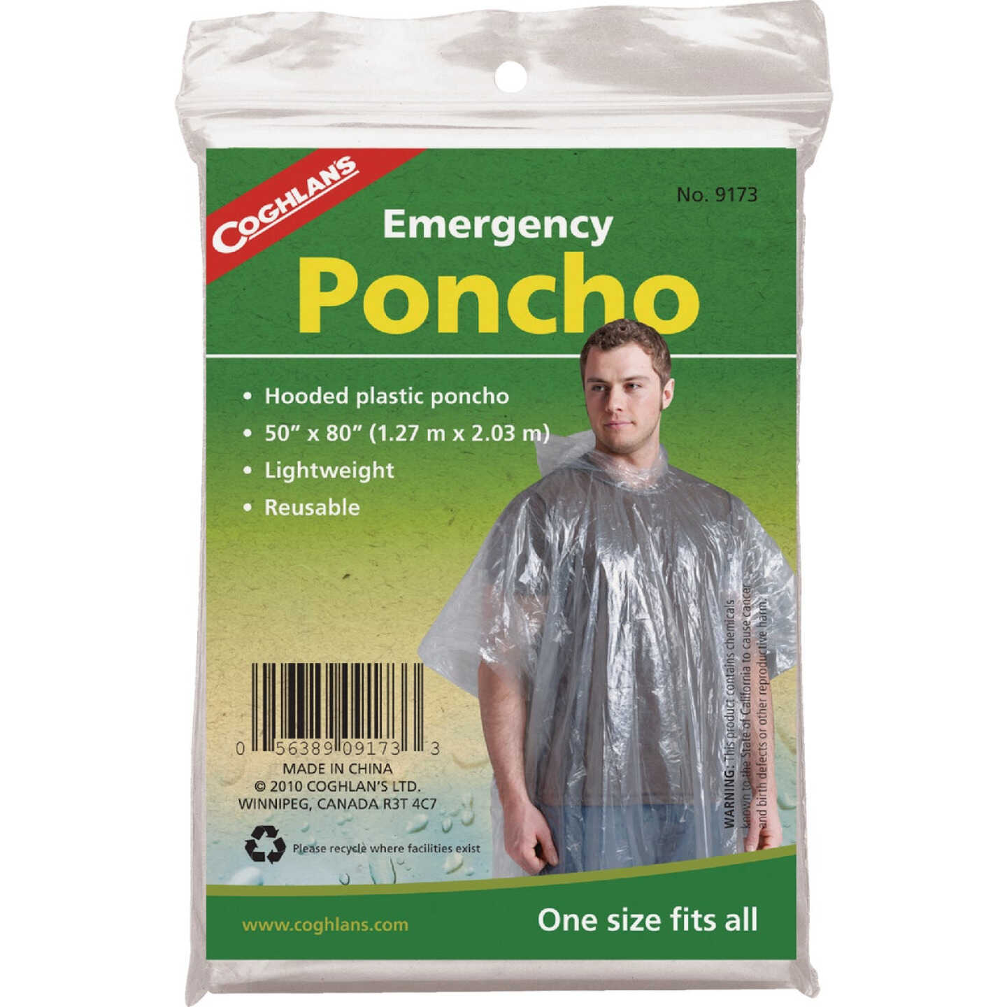 Coghlans 50 In. x 80 In. Emergency Rain Poncho Image 1