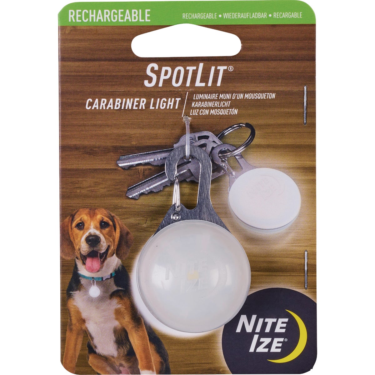 Nite Ize SpotLit White Rechargeable Carabiner LED Light