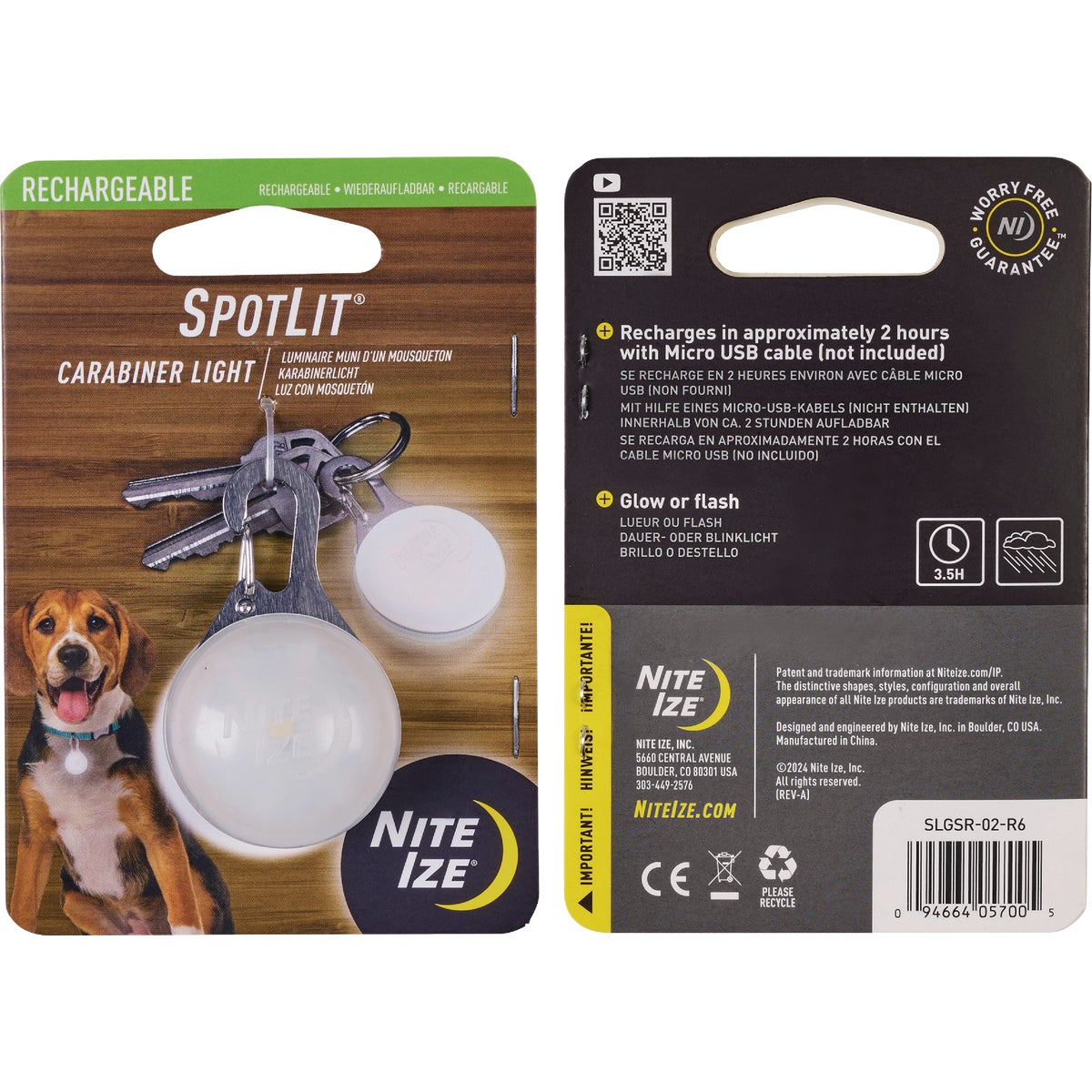 Nite Ize SpotLit White Rechargeable Carabiner LED Light Image 5