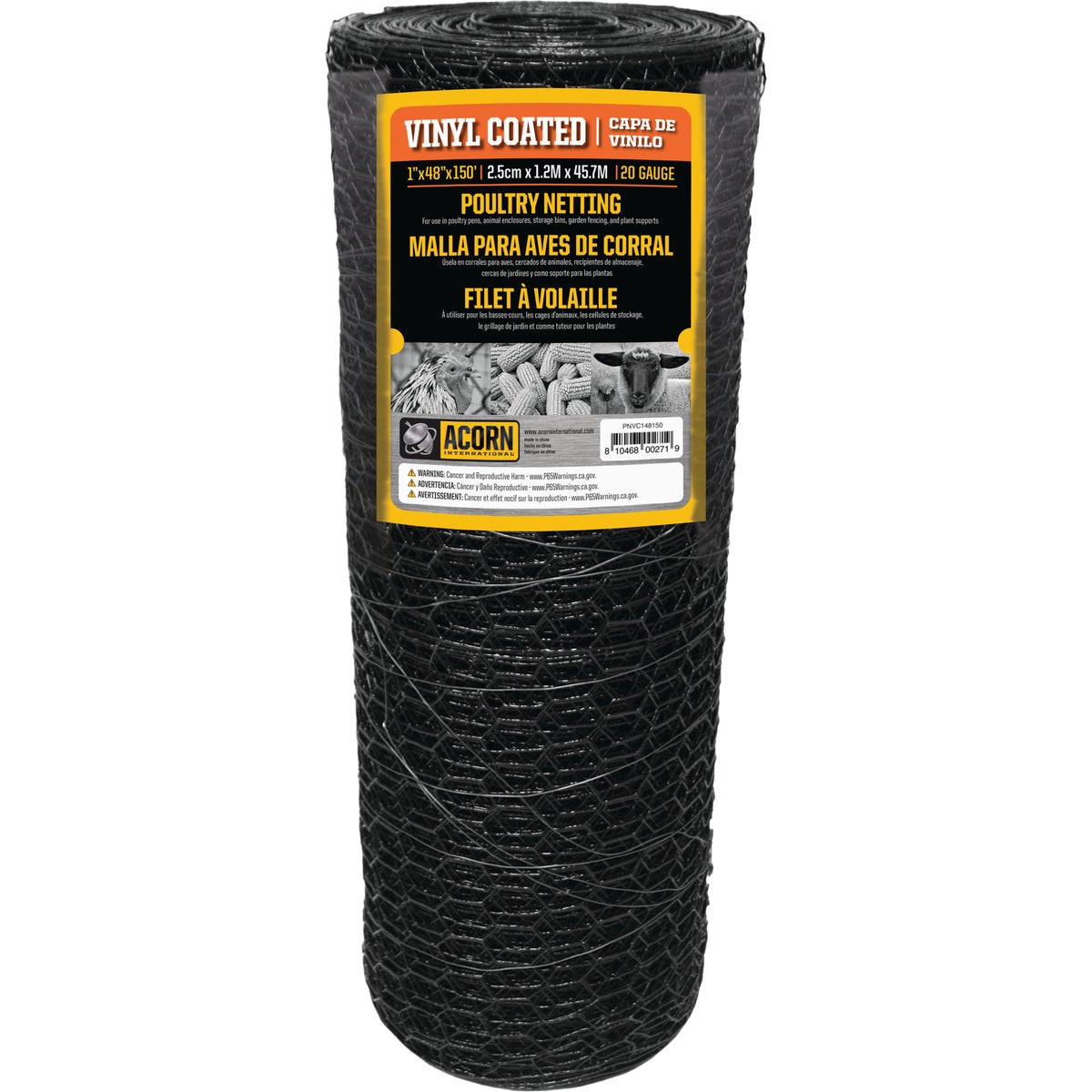 Acorn 1 In. x 48 In. H. x 150 Ft. L. Hexagonal  Vinyl-Coated Wire Poultry Netting Image 4