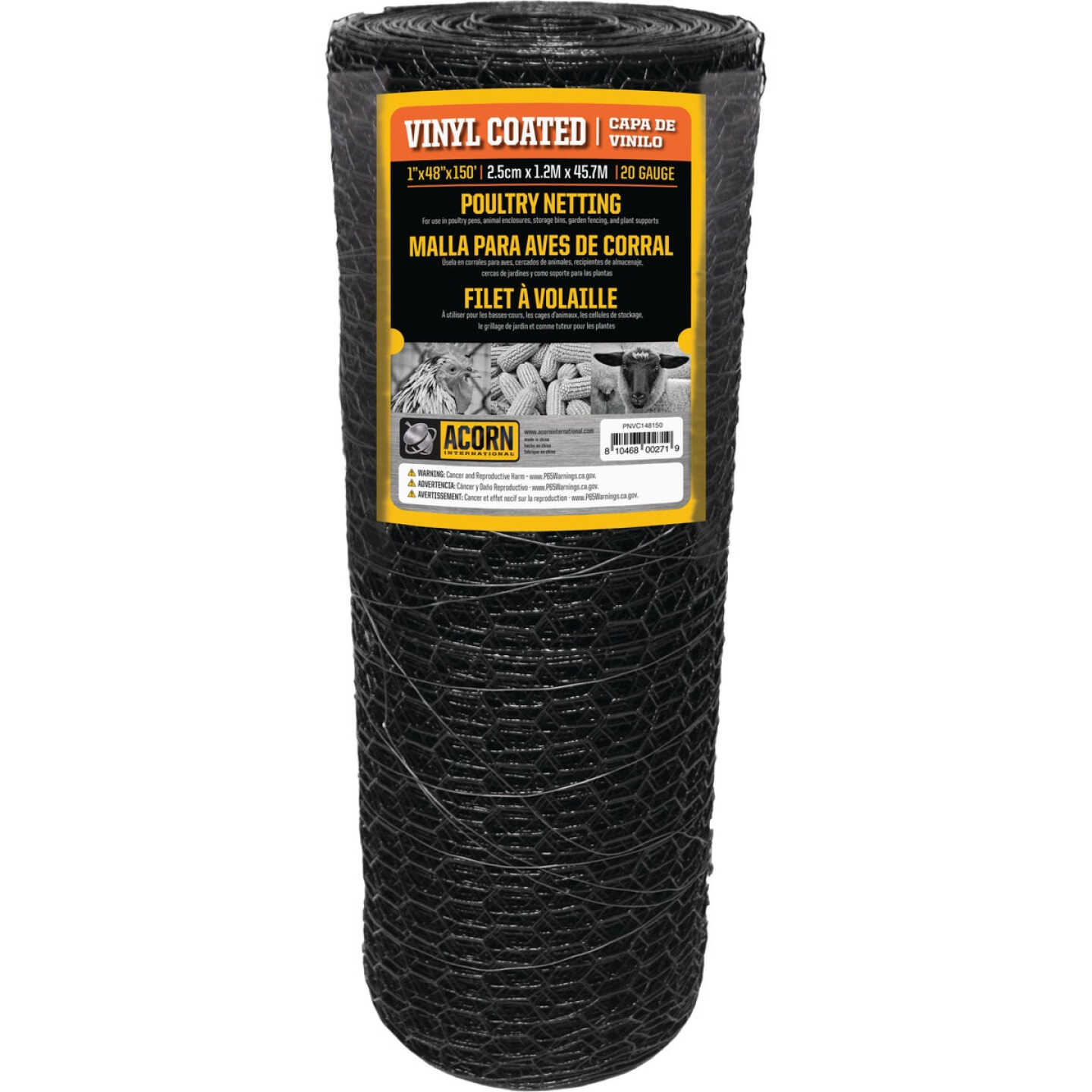 Acorn 1 In. x 48 In. H. x 150 Ft. L. Hexagonal Vinyl-Coated Wire Poultry Netting Image 4