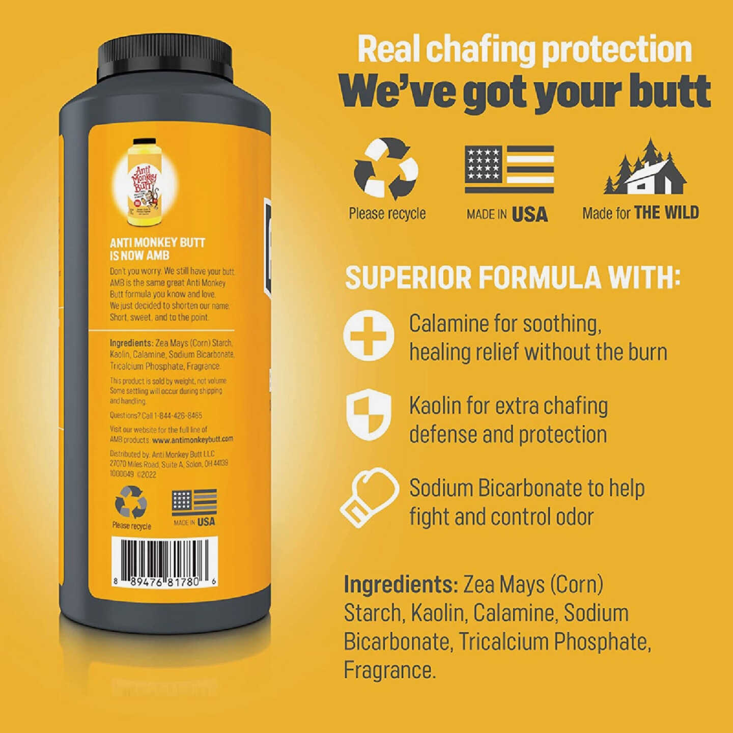 Anti Monkey Butt 8 Oz. Calamine Body Powder Image 3