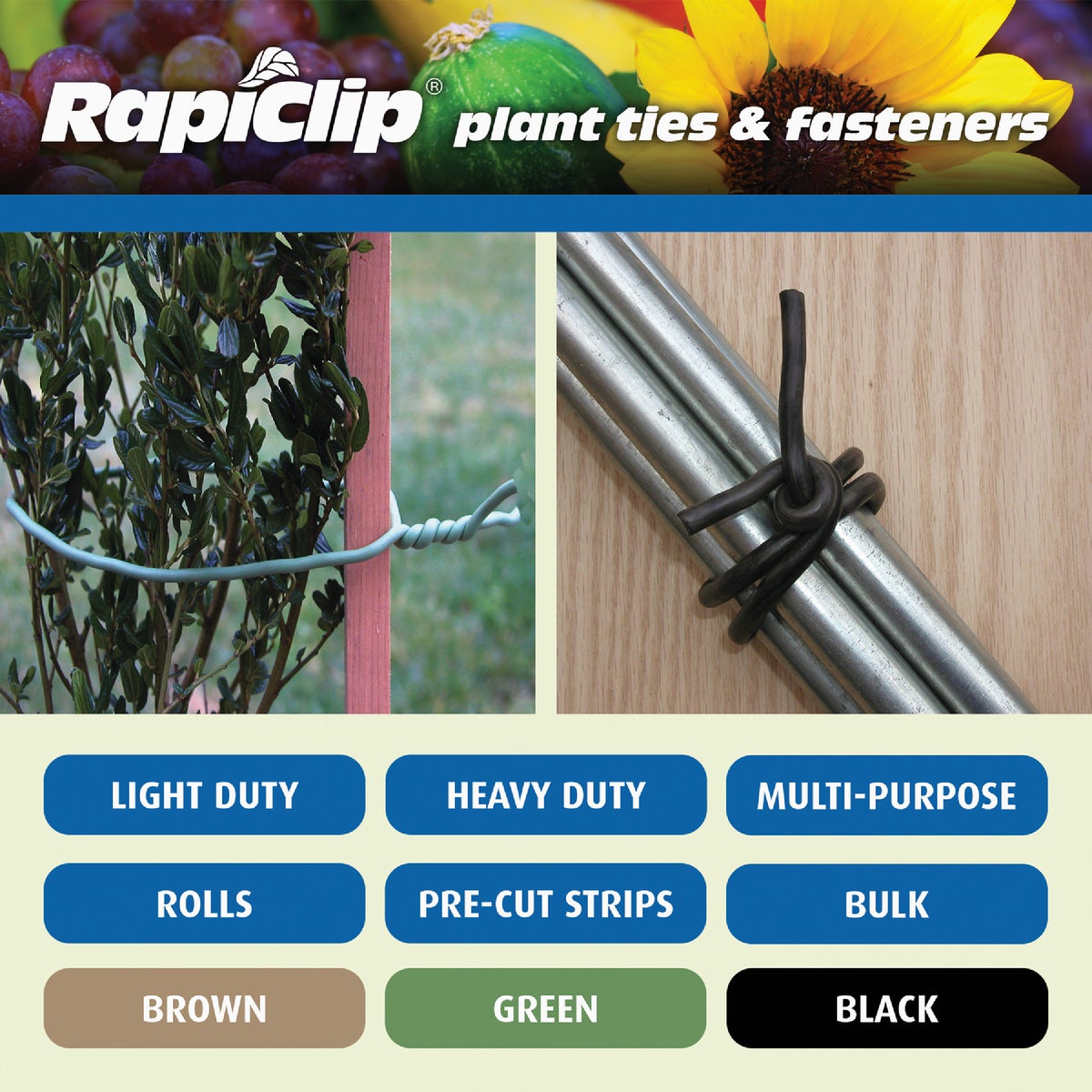 Rapiclip 16 Ft. Green PVC/Rubber Light-Duty Garden Twist Tie Image 2