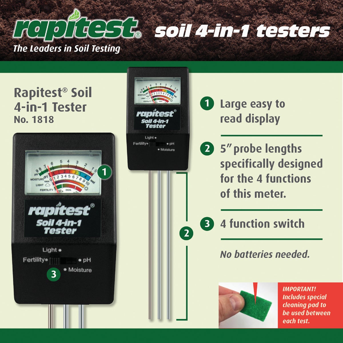 Rapitest 4-In-1 Mini Soil Tester Image 5