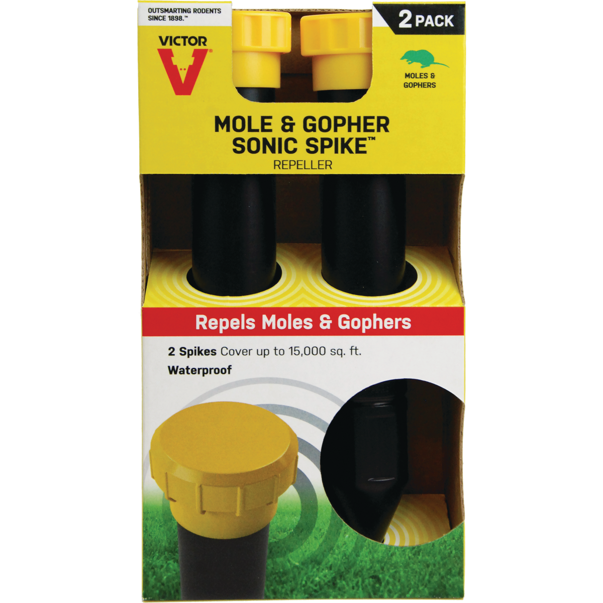 Victor 7500 Sq. Ft./Spike Coverage Plastic Sonic Mole Spike (2-Pack) Image 2