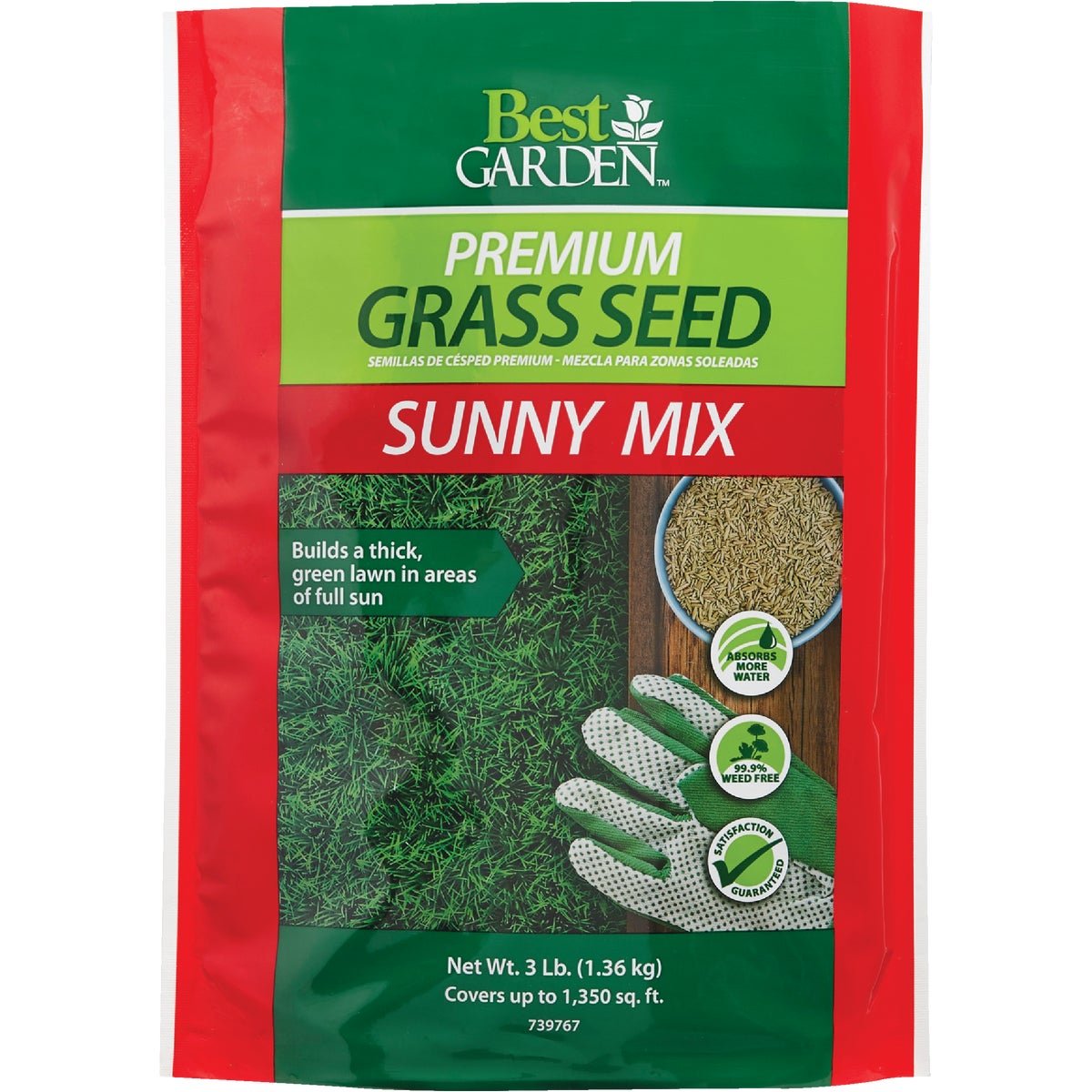 Best Garden 3 Lb. 900 Sq. Ft. Coverage Full Sun Grass Seed Image 1