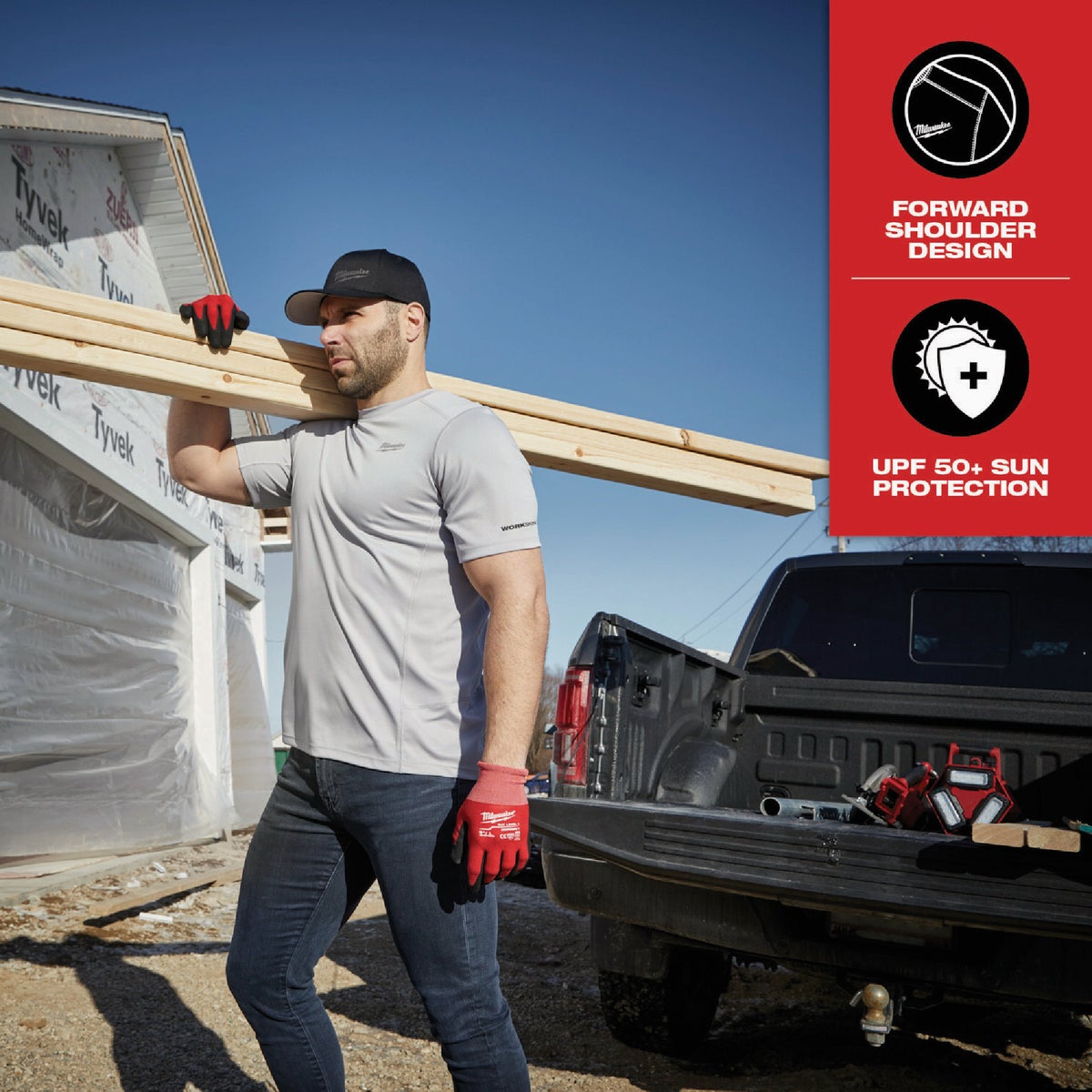 Milwaukee WorkSkin Men's Medium Black Short Sleeve Lightweight Performance Shirt Image 5