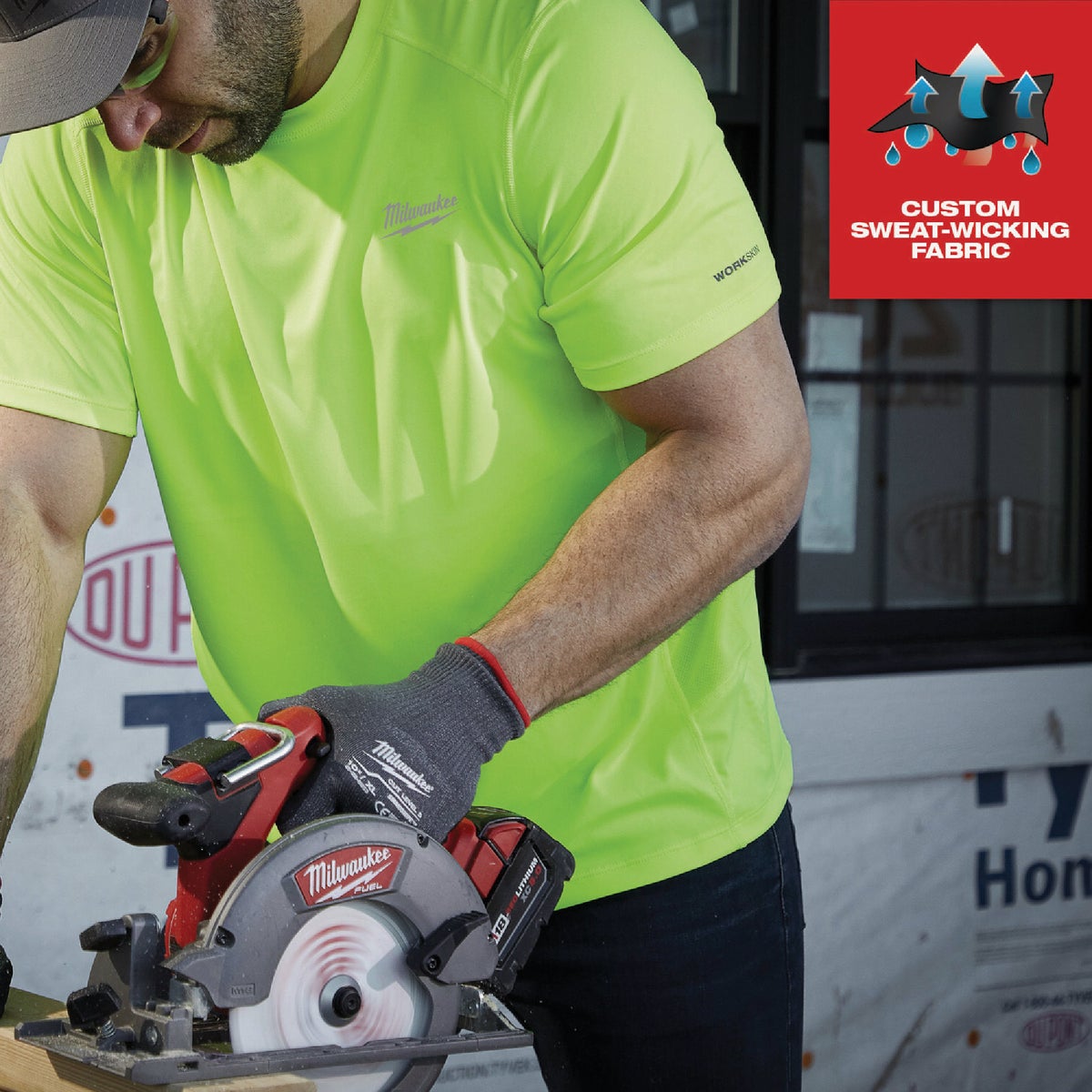 Milwaukee WorkSkin Men's Medium Black Short Sleeve Lightweight Performance Shirt Image 4