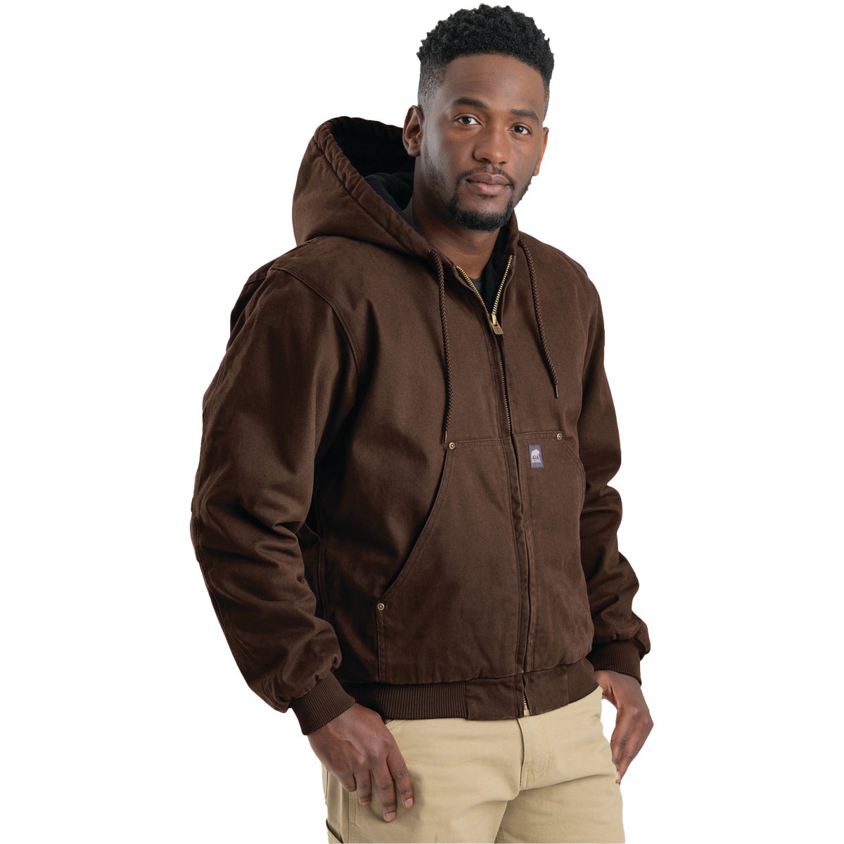 Berne Heartland Men's Medium Bark Hooded Work Jacket