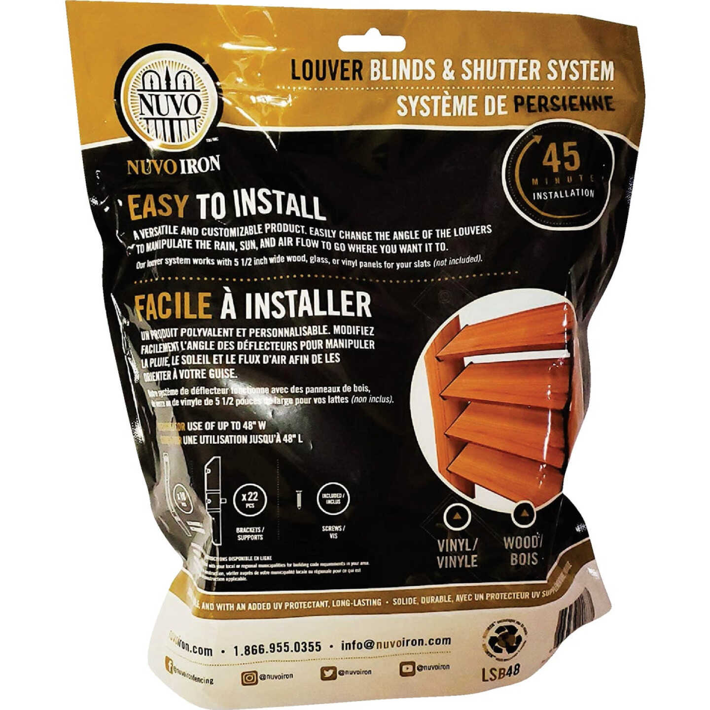 Nuvo Iron Polyoxymethylene Black Louver System Image 5