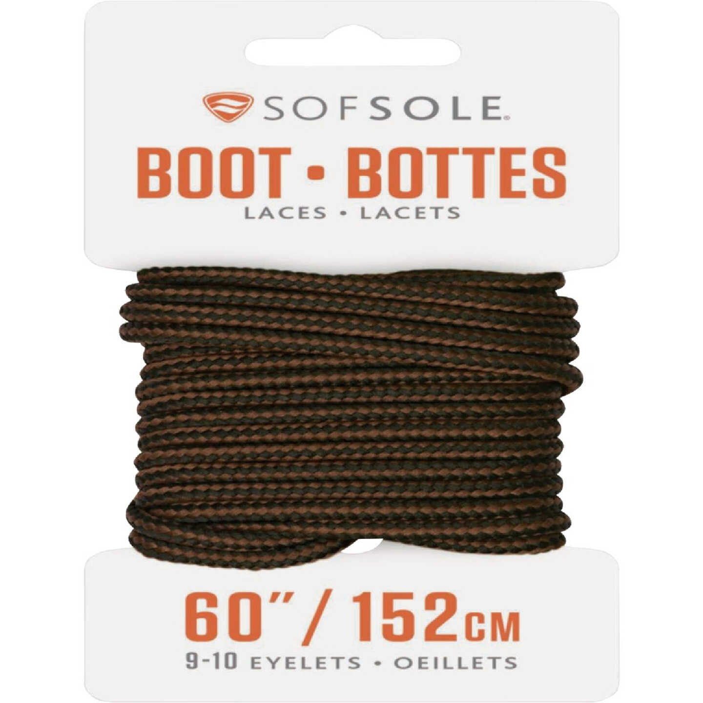 Sof Sole 60 In. Black-Brown Boot Laces Image 1