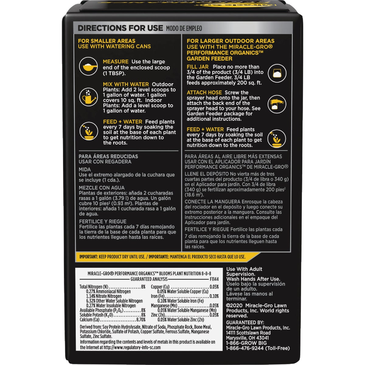 Miracle-Gro Performance Organics 1 Lb. Blooms Plant Nutrition Image 5