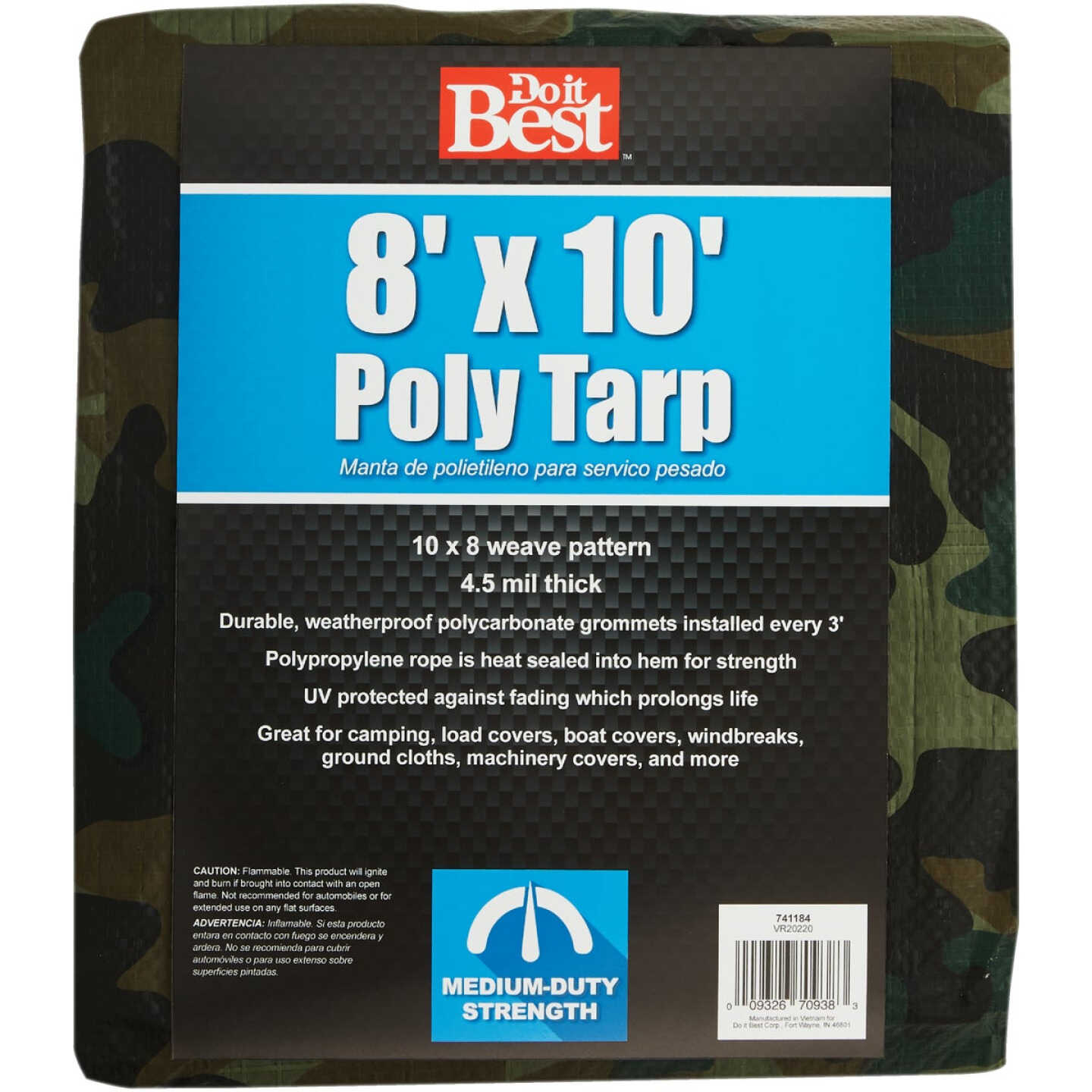 Do it Best Camo Woven 8 Ft. x 10 Ft. Medium Duty Poly Tarp Image 1