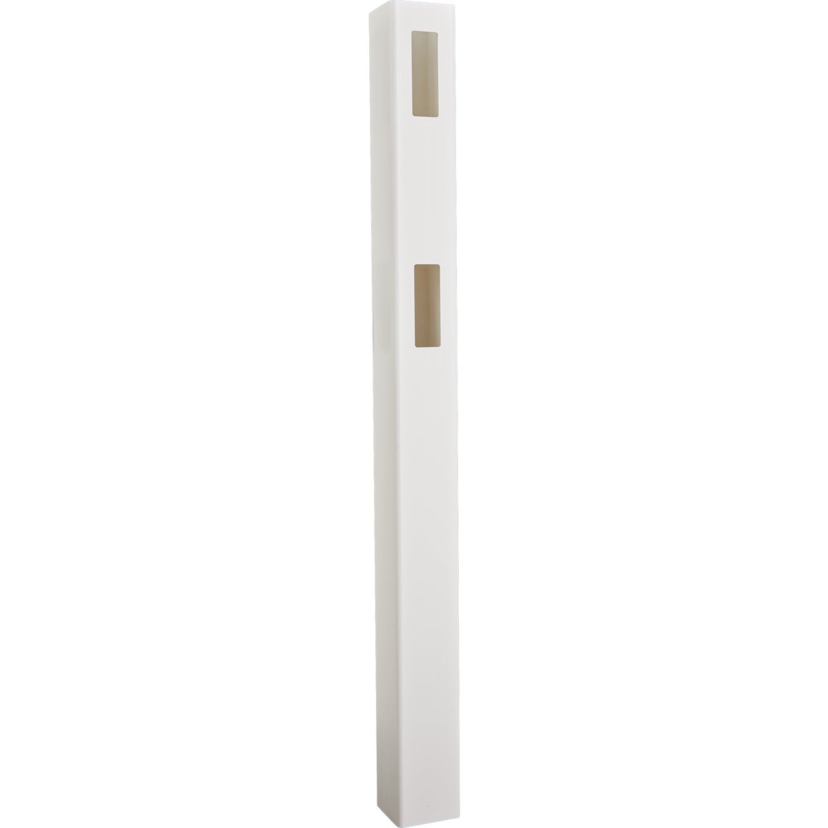 5 In. x 5 In. x 60 In. White End 2-Rail Fence Vinyl Post