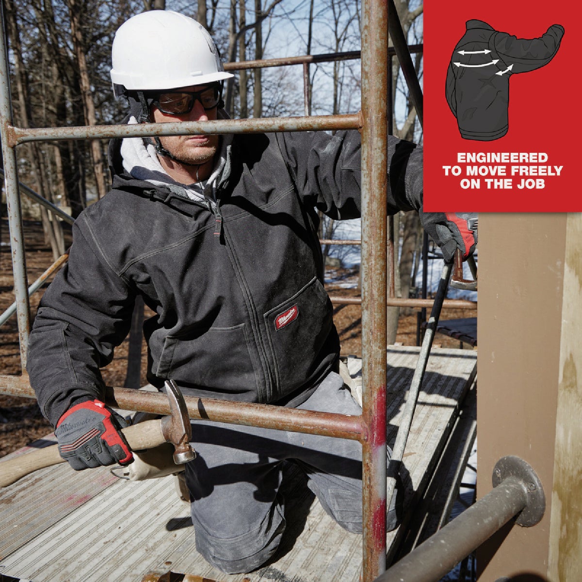 Milwaukee FREEFLEX Men's Large Black Softshell Hooded Jacket Image 6