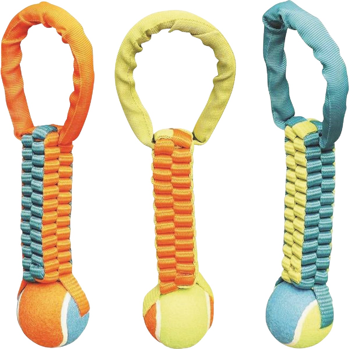 Boss Pet Chomper Braided Nylon Tennis Ball Tug Dog Toy Image 3