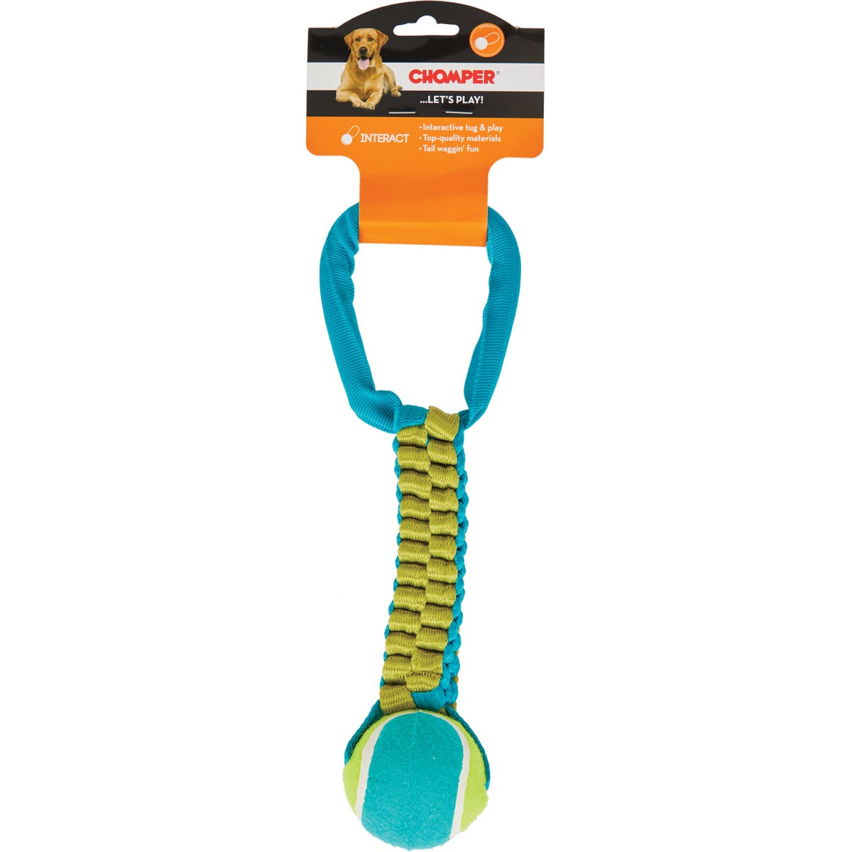 Boss Pet Chomper Braided Nylon Tennis Ball Tug Dog Toy Image 2