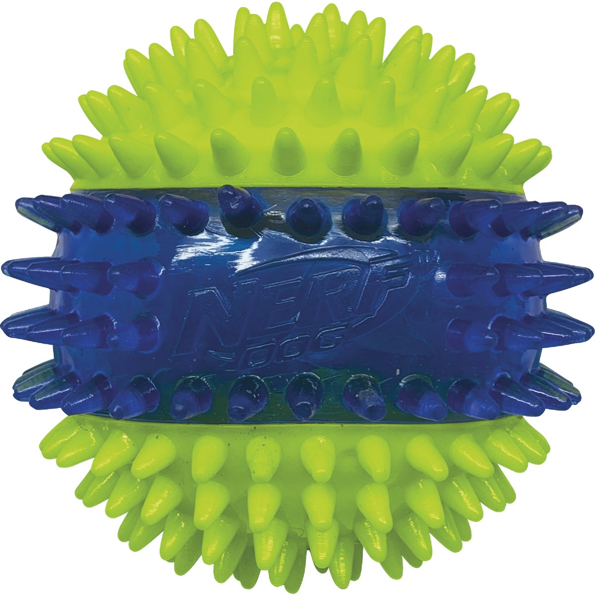 Nerf Dog 2.7 In. Translucent TPR 3-Part Spike LED & Squeak Ball Image 4